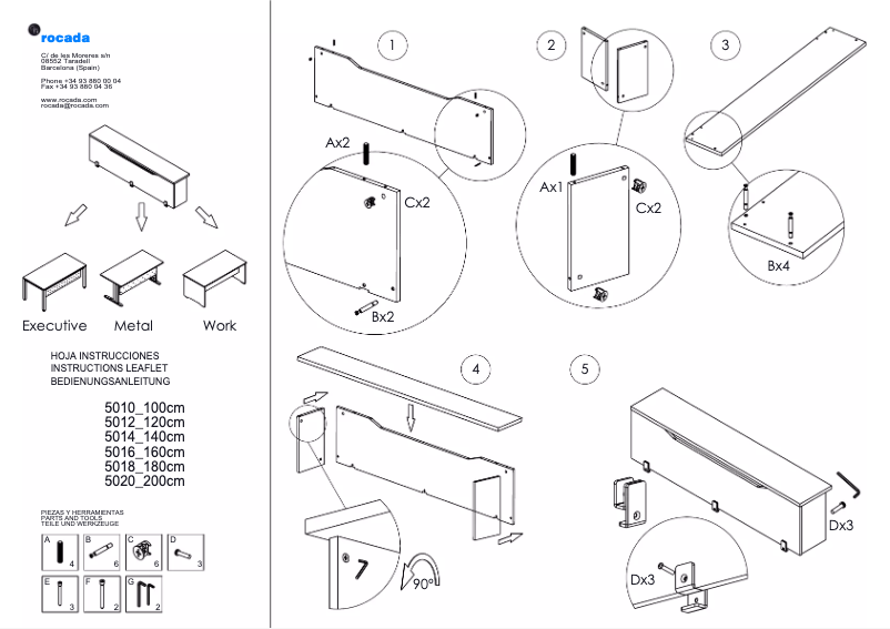 Page n°1 - Manuel utilisateur Rocada 5010AR08 desktop privacy panel