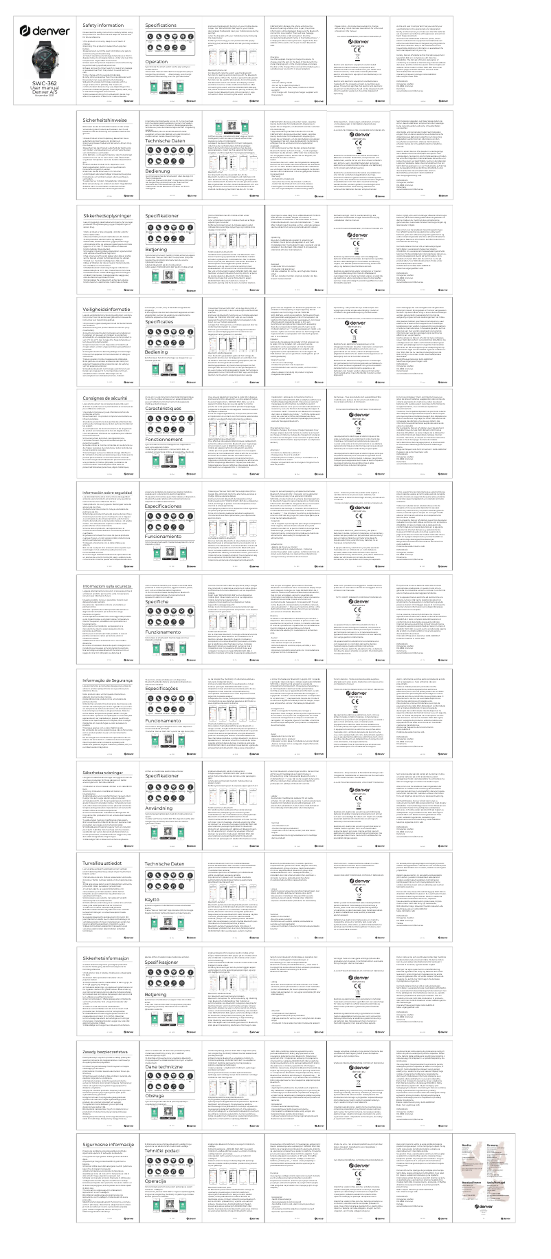 Page 1 de la notice Manuel utilisateur Denver SWC-362
