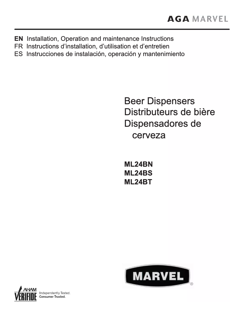Page n°1 - Manuel utilisateur Marvel ML24BSP3RP