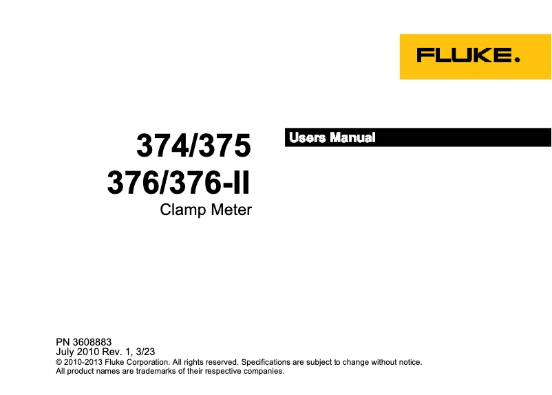 Página 1 del manual Manual de usuario Fluke 375