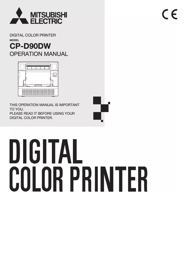 Page 1 de la notice Manuel utilisateur Mitsubishi CP-D90DW