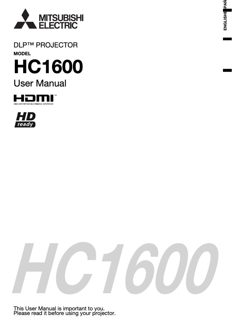 Image de la première page du manuel de l'appareil HC1600