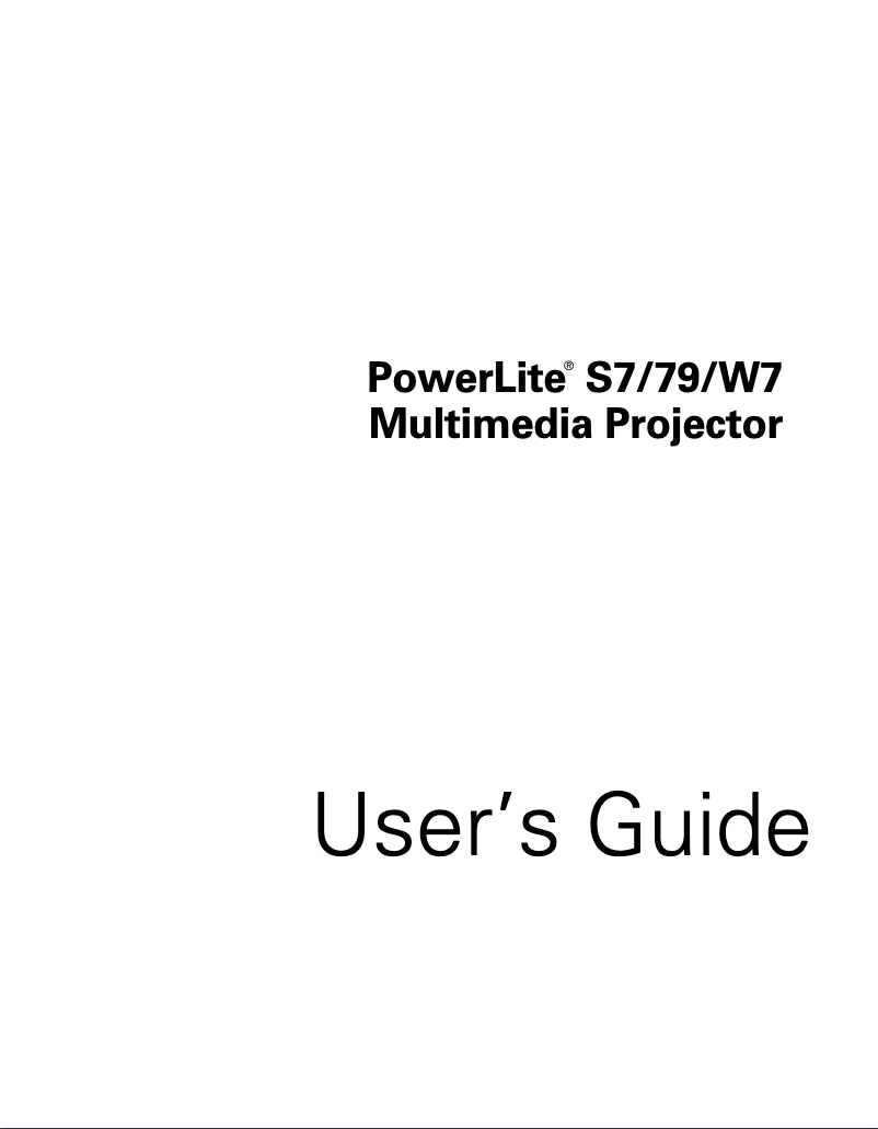 Page 1 de la notice Manuel utilisateur Epson PowerLite S7