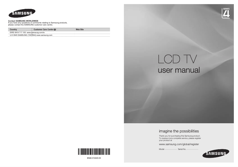 Page n°1 - Manuel utilisateur Samsung LE32A436T1D