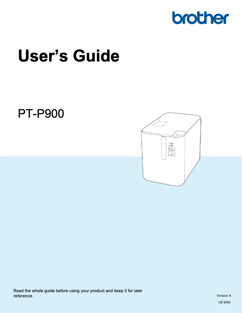 Page n°1 - Manuel utilisateur Brother P-Touch PT-P900