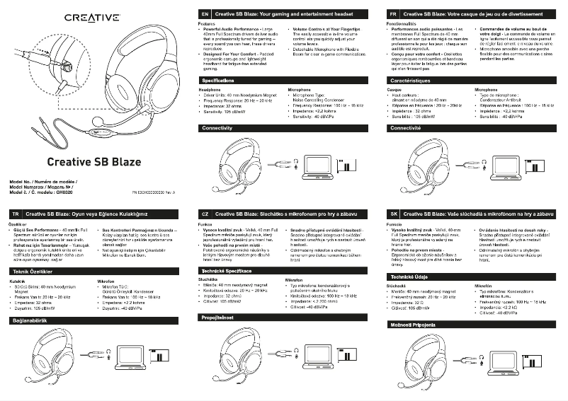 Page 1 de la notice Manuel utilisateur Creative Sound Blaster Blaze