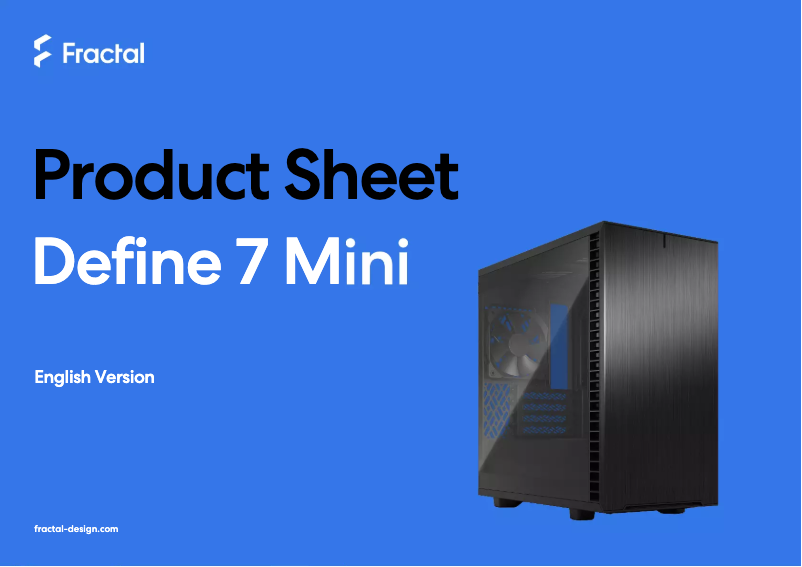 Page 1 de la notice Fiche technique Fractal Design Define 7 Mini