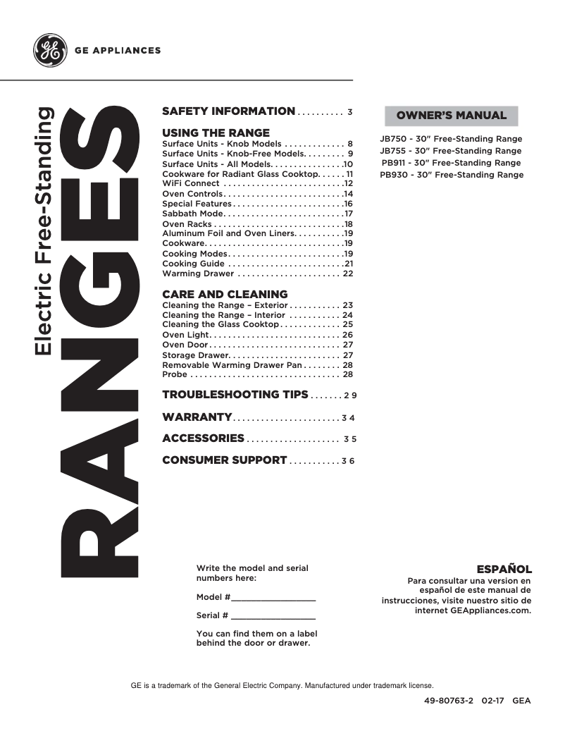 Image de la première page du manuel de l'appareil JB755DJBB