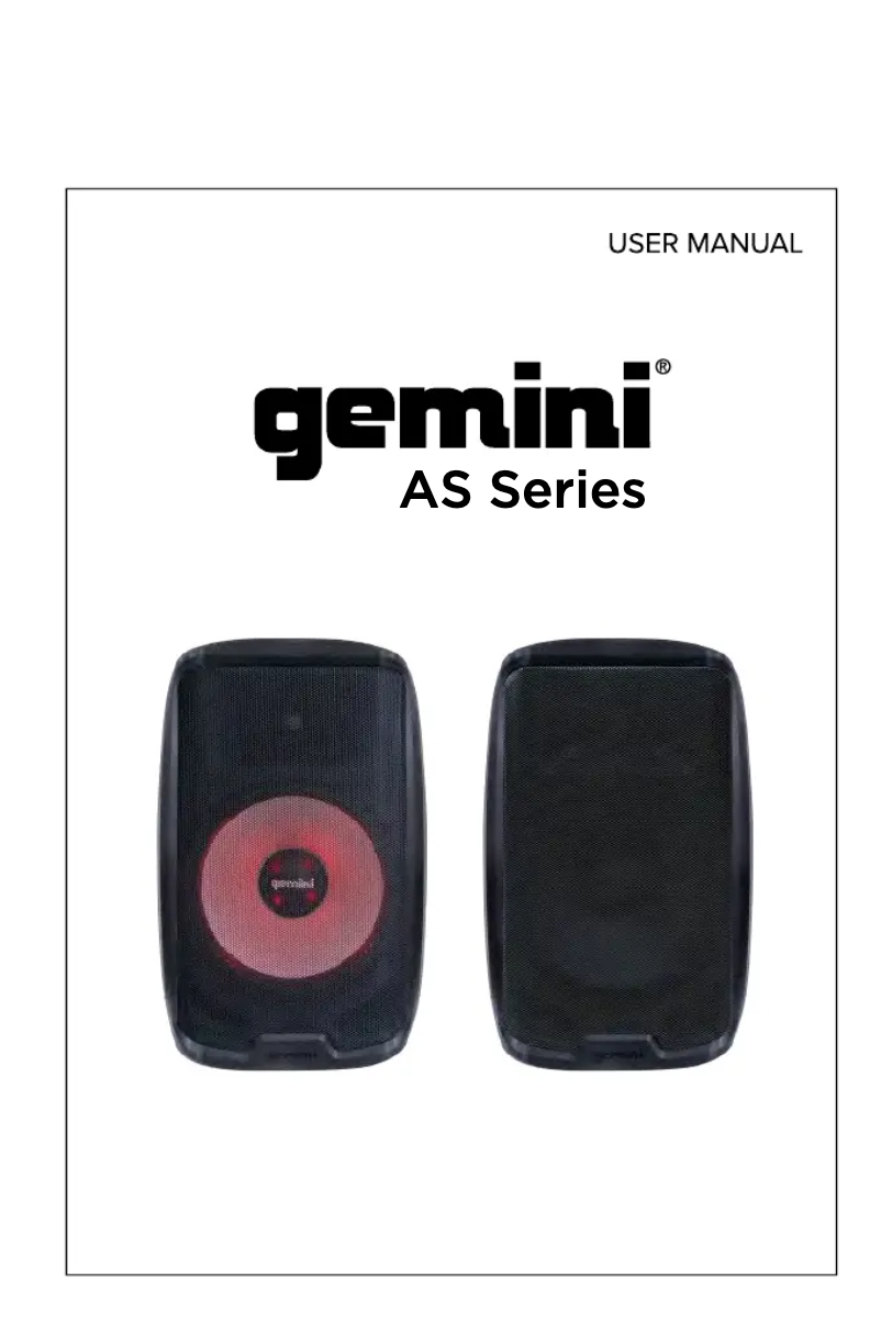 Page 1 de la notice Manuel utilisateur Gemini AS-2110P