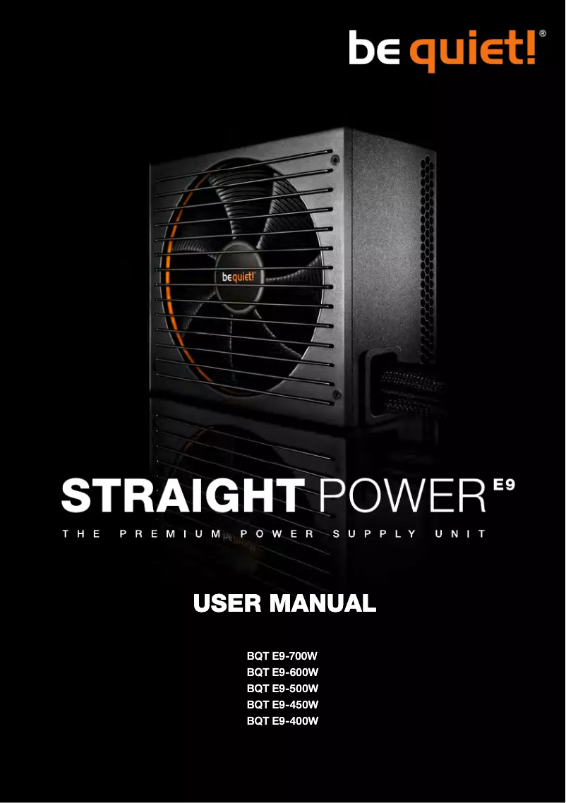 Image de la première page du manuel de l'appareil Straight Power E9 450W
