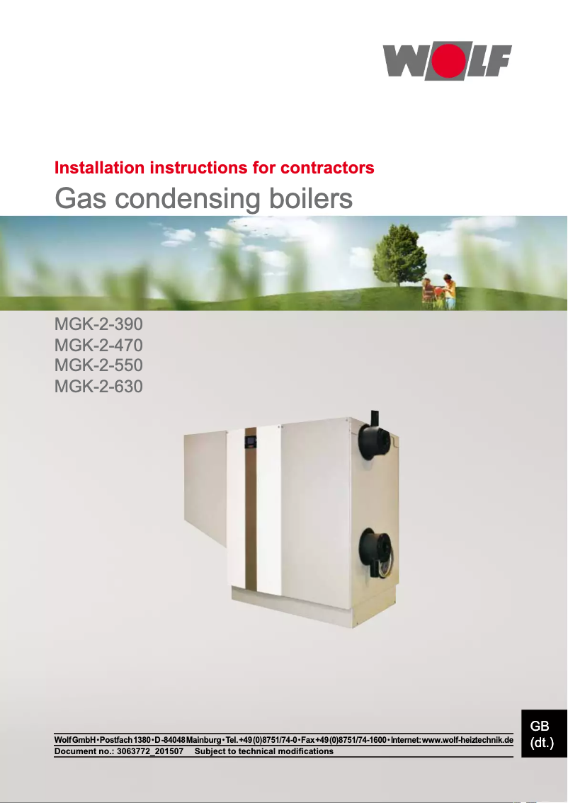 Page n°1 - Manuel utilisateur Wolf MGK-2-550