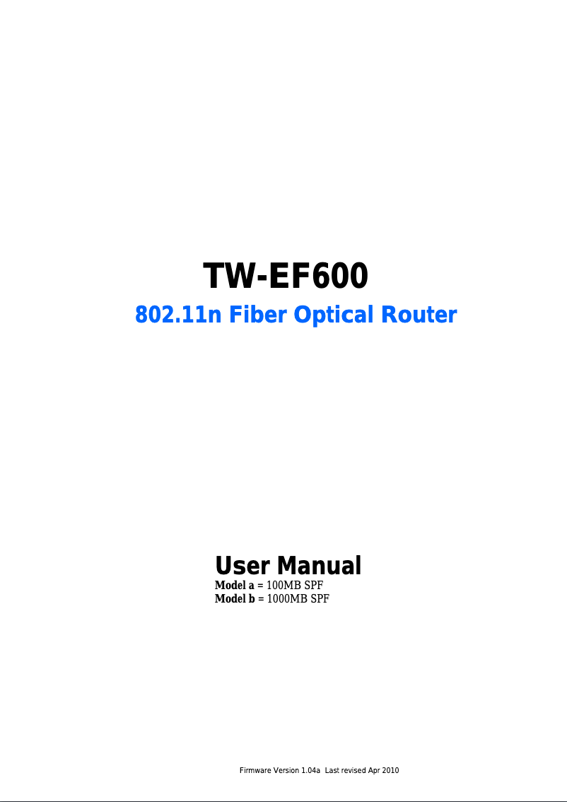 Página 1 del manual Manual de usuario TeleWell TW-EF600