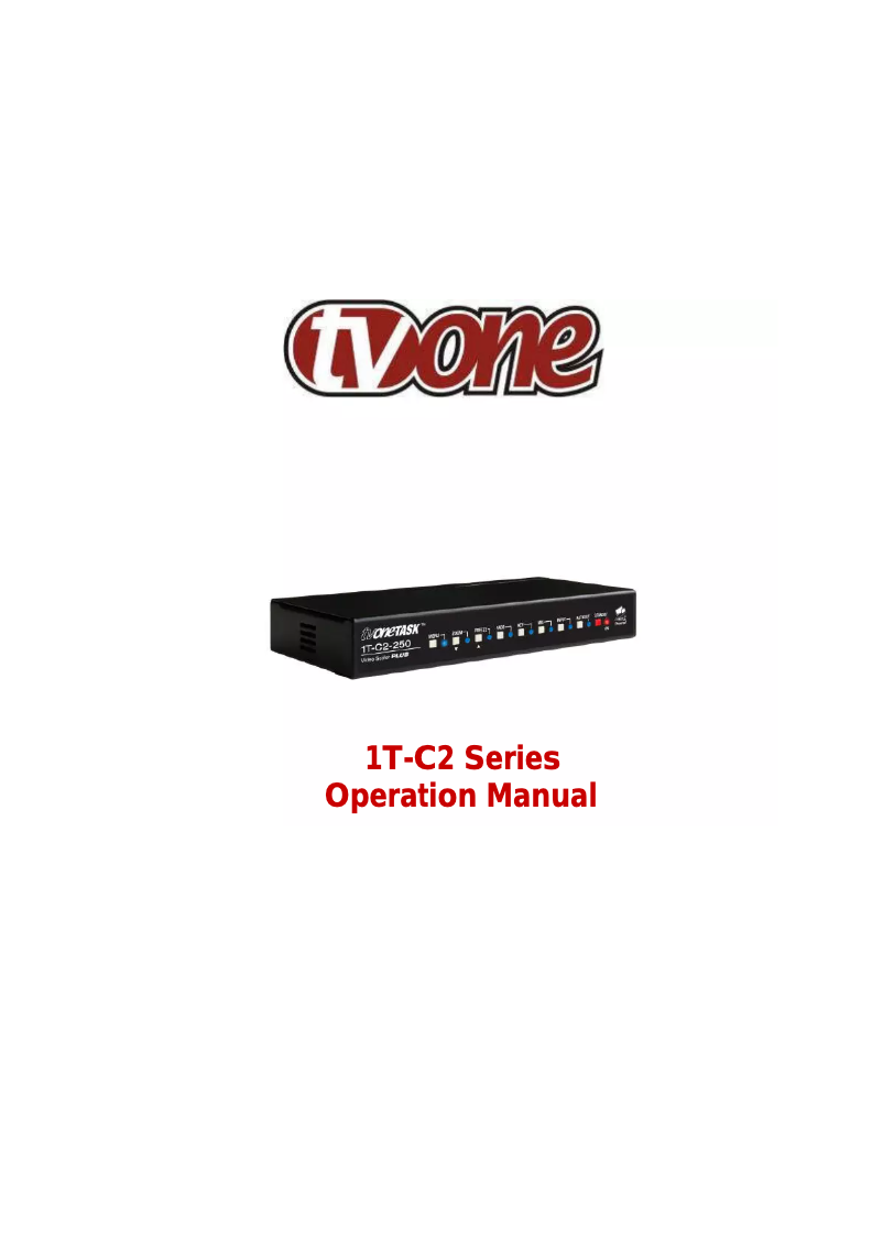 Page n°1 - Manuel utilisateur TV One 1T-C2-100