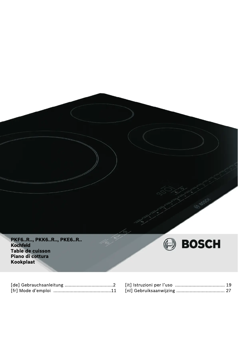 Page n°1 - Manuel utilisateur Bosch PKF645R14E