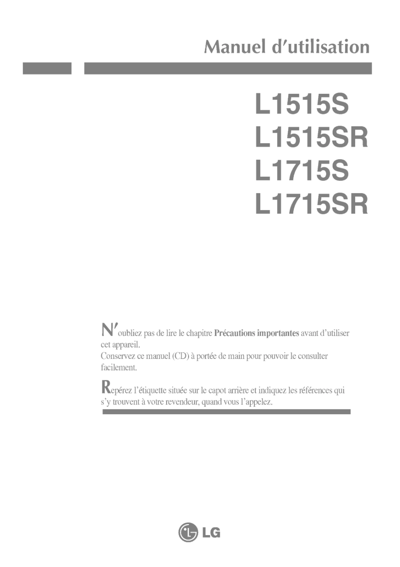Page n°1 - Manuel utilisateur LG L1715SN