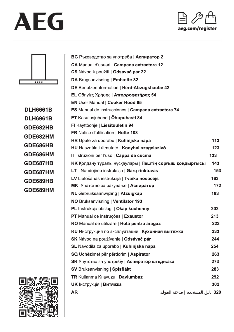 Page n°1 - Manuel utilisateur AEG GDE682HB
