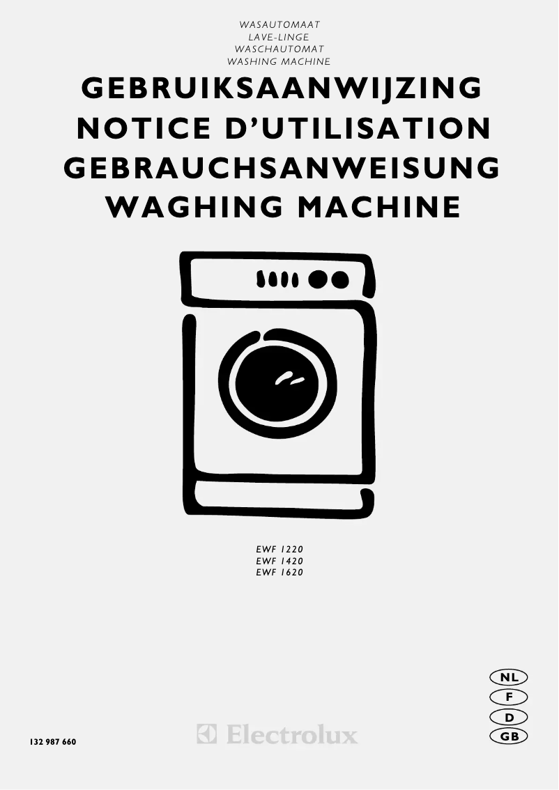 Page n°1 - Manuel utilisateur Electrolux EWF1420