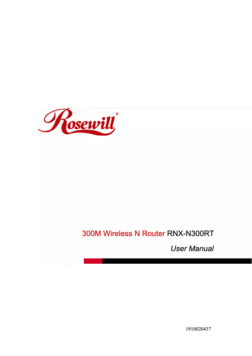 Page 1 de la notice Manuel utilisateur Rosewill RNX-N300RT