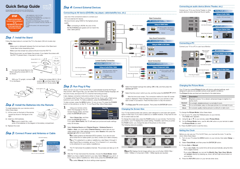 Page 1 de la notice Manuel utilisateur Samsung PL50C7000