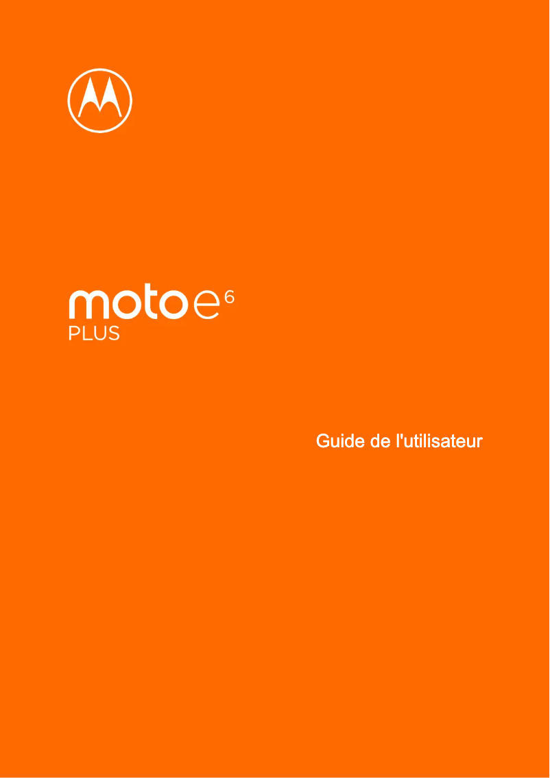 Image de la première page du manuel de l'appareil Moto E6 Plus
