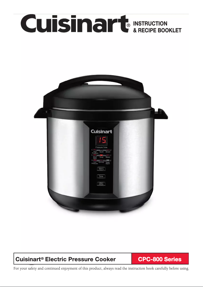 Page n°1 - Manuel utilisateur Cuisinart CPC-800