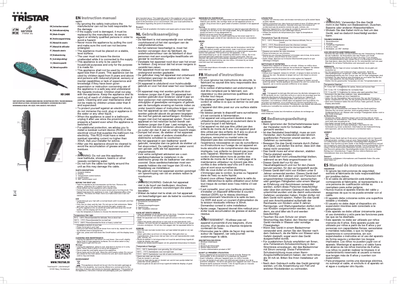 Image de la première page du manuel de l'appareil HD-2400