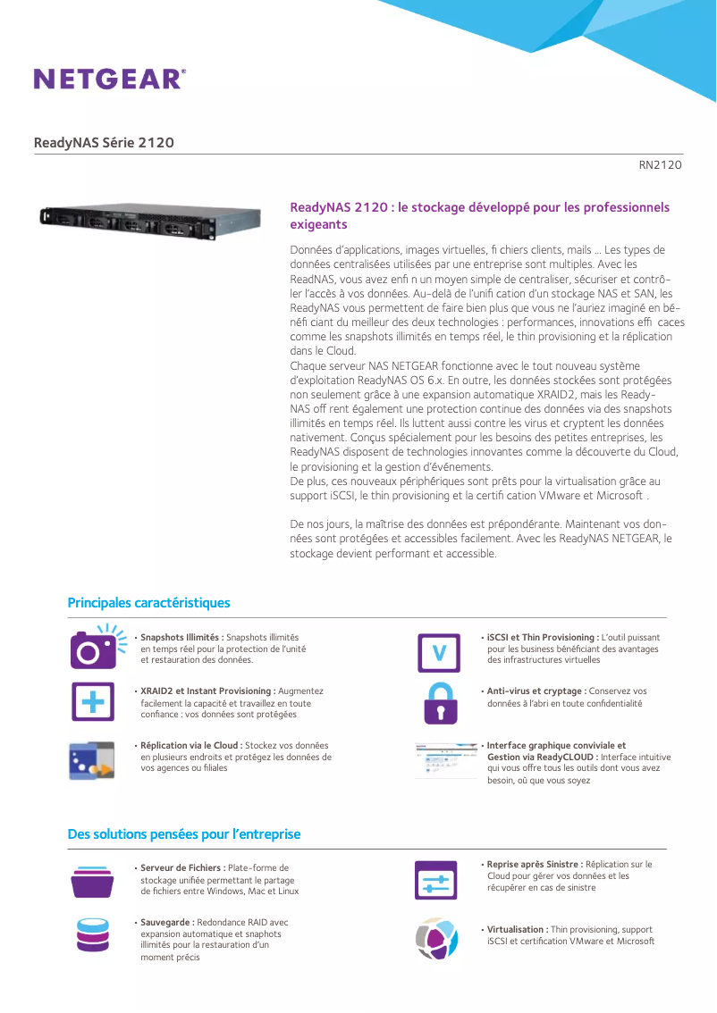 Image de la première page du manuel de l'appareil ReadyNAS R21241D