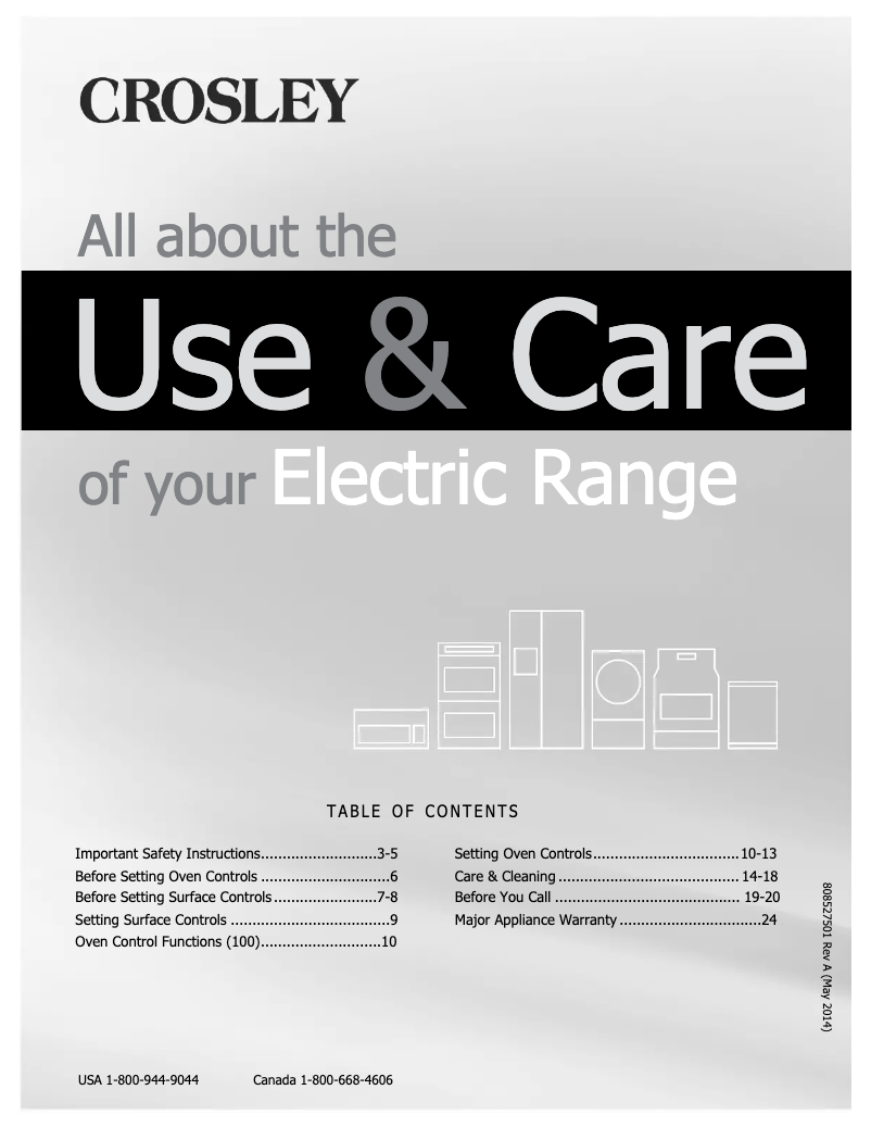 Page 1 de la notice Manuel utilisateur Crosley CRE3580QW