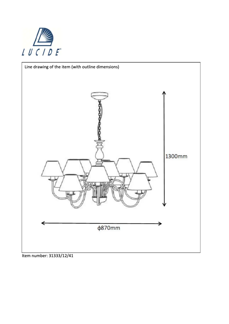 Page 1 de la notice Manuel utilisateur Lucide Campagne 31333/12/41