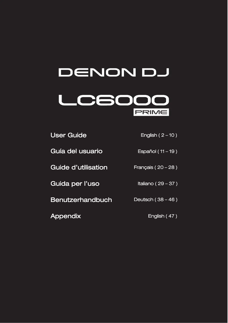 Page n°1 - Manuel utilisateur Denon DJ LC6000 Prime