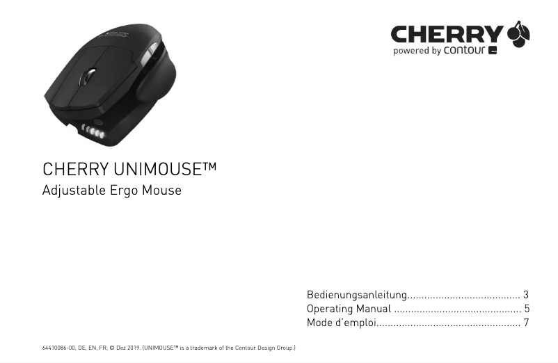 Page 1 de la notice Manuel utilisateur Cherry UniMouse