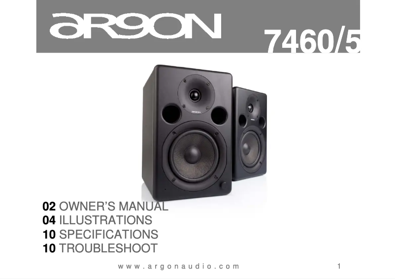 Page 1 de la notice Manuel utilisateur Argon 7460A
