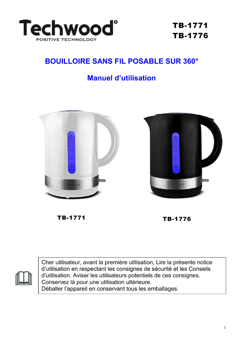 Image de la première page du manuel de l'appareil TB-1776
