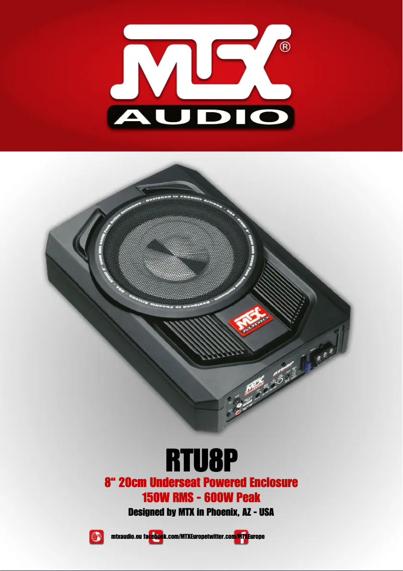 Page n°1 - Manuel utilisateur MTX Audio RTU8P