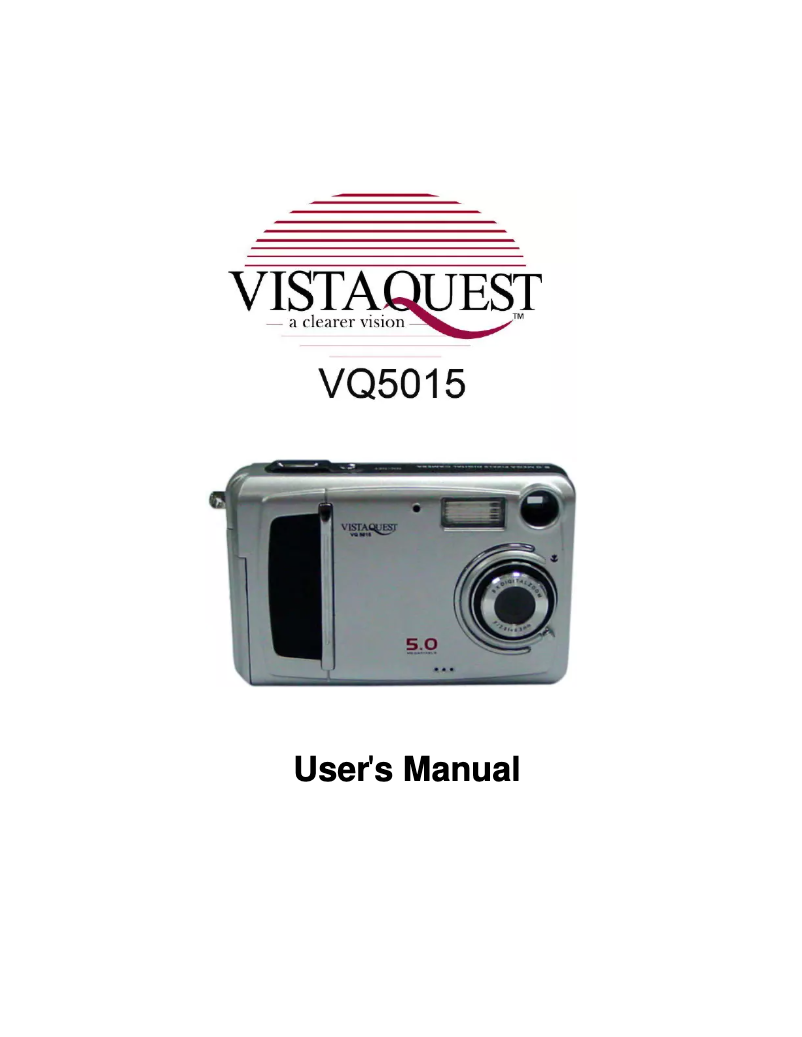Page n°1 - Manuel utilisateur VistaQuest VQ-5015