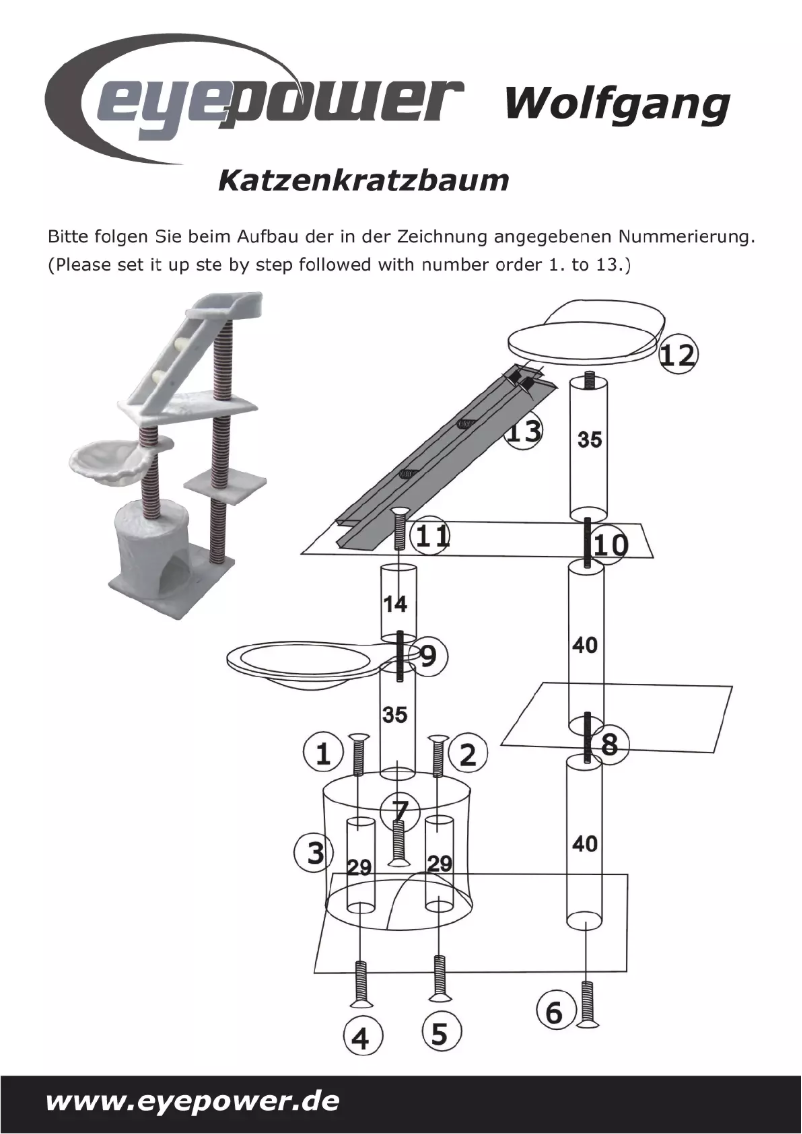 Page 1 de la notice Manuel utilisateur Eyepower Wolfgang