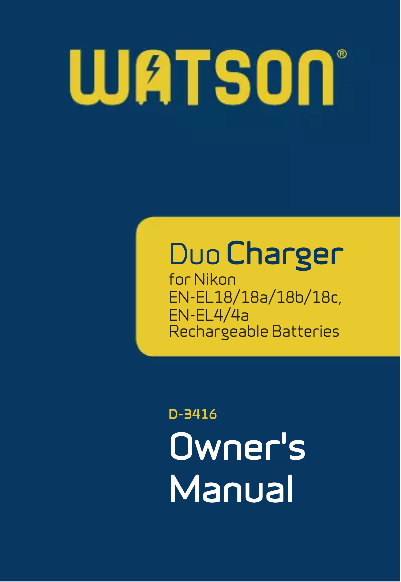 Page 1 de la notice Manuel utilisateur Watson D-3416