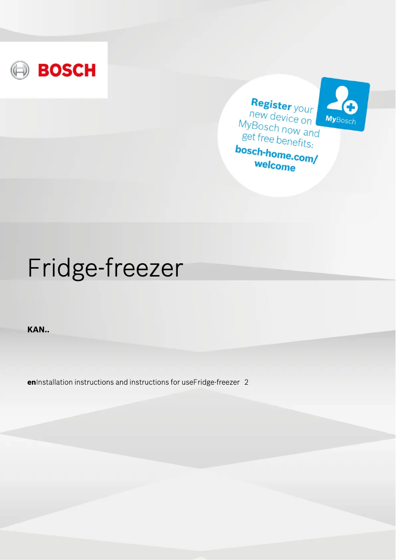 Page 1 de la notice Manuel utilisateur Bosch KAN92VI35O