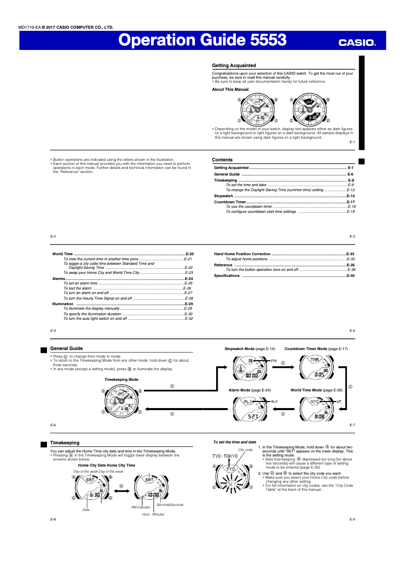 Page n°1 - Manuel utilisateur Casio G-Shock G-Steel GST-410-1AER