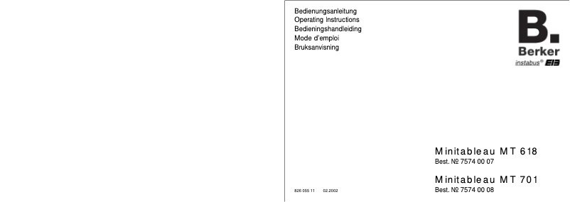 Image de la première page du manuel de l'appareil 75740007