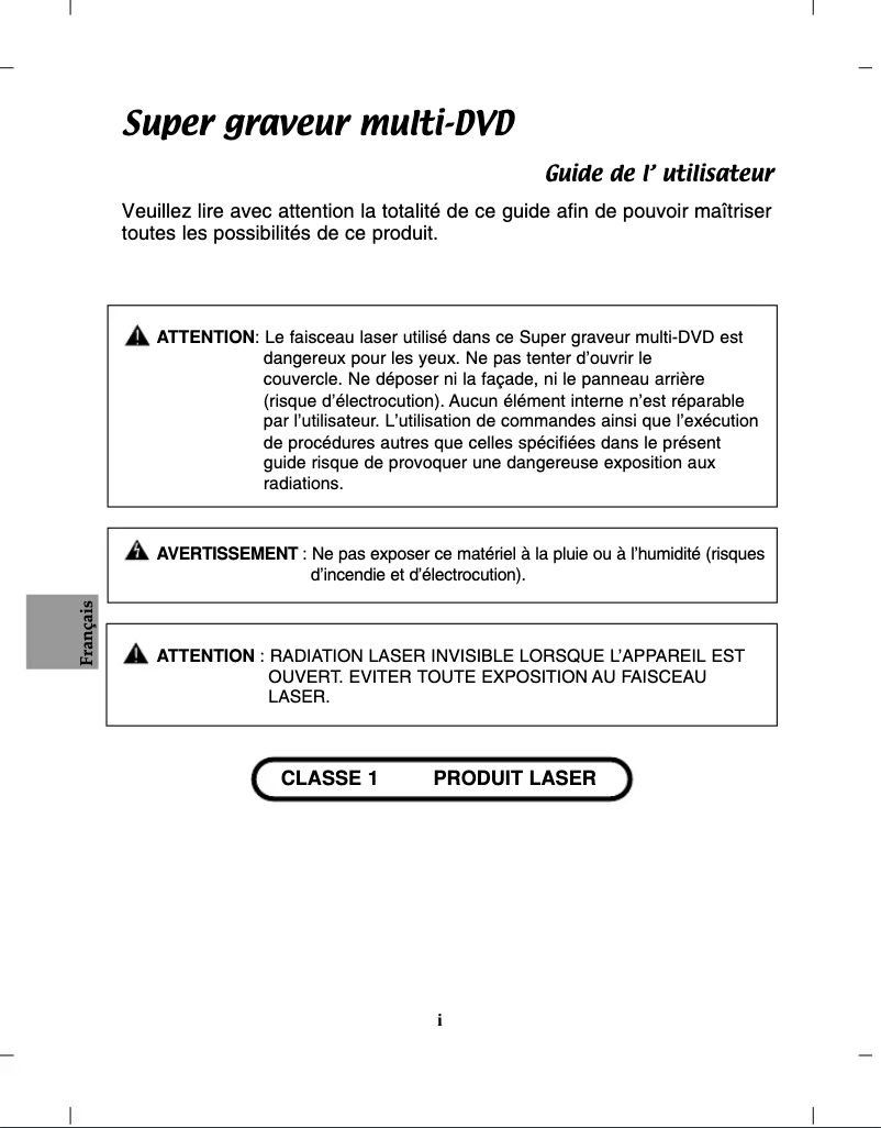 Page n°1 - Manuel utilisateur LG GH22NP21
