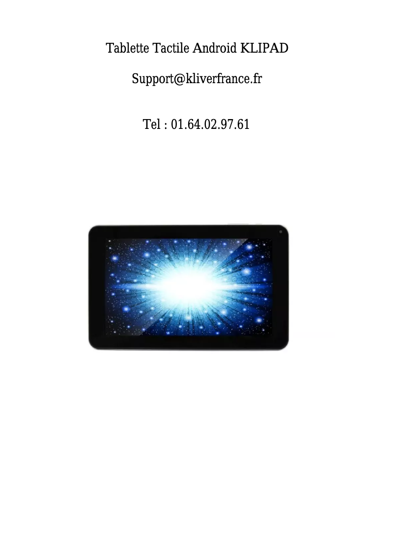 Image de la première page du manuel de l'appareil Klipad 9