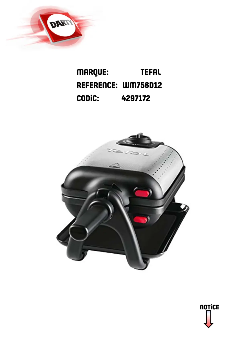 Page 1 de la notice Manuel utilisateur Tefal King Size WM756D12