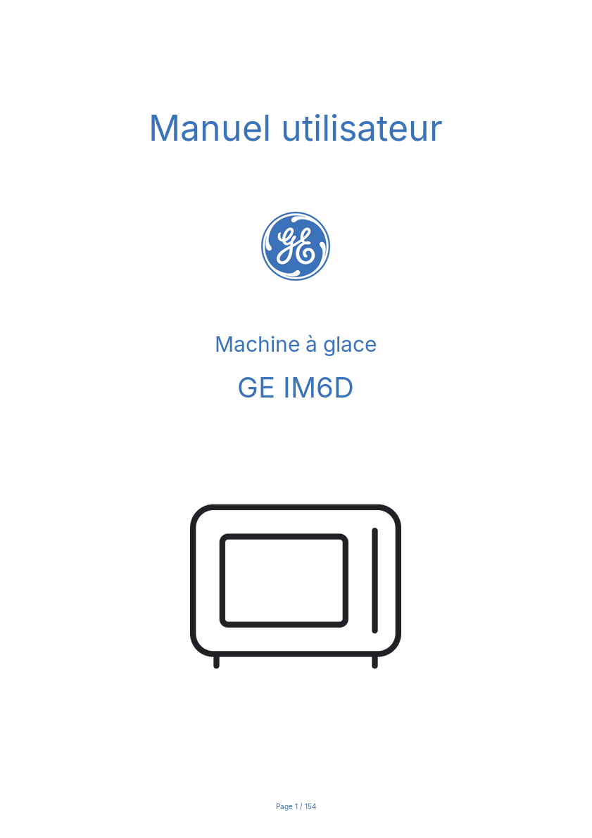 Page n°1 - Manuel utilisateur GE IM6D