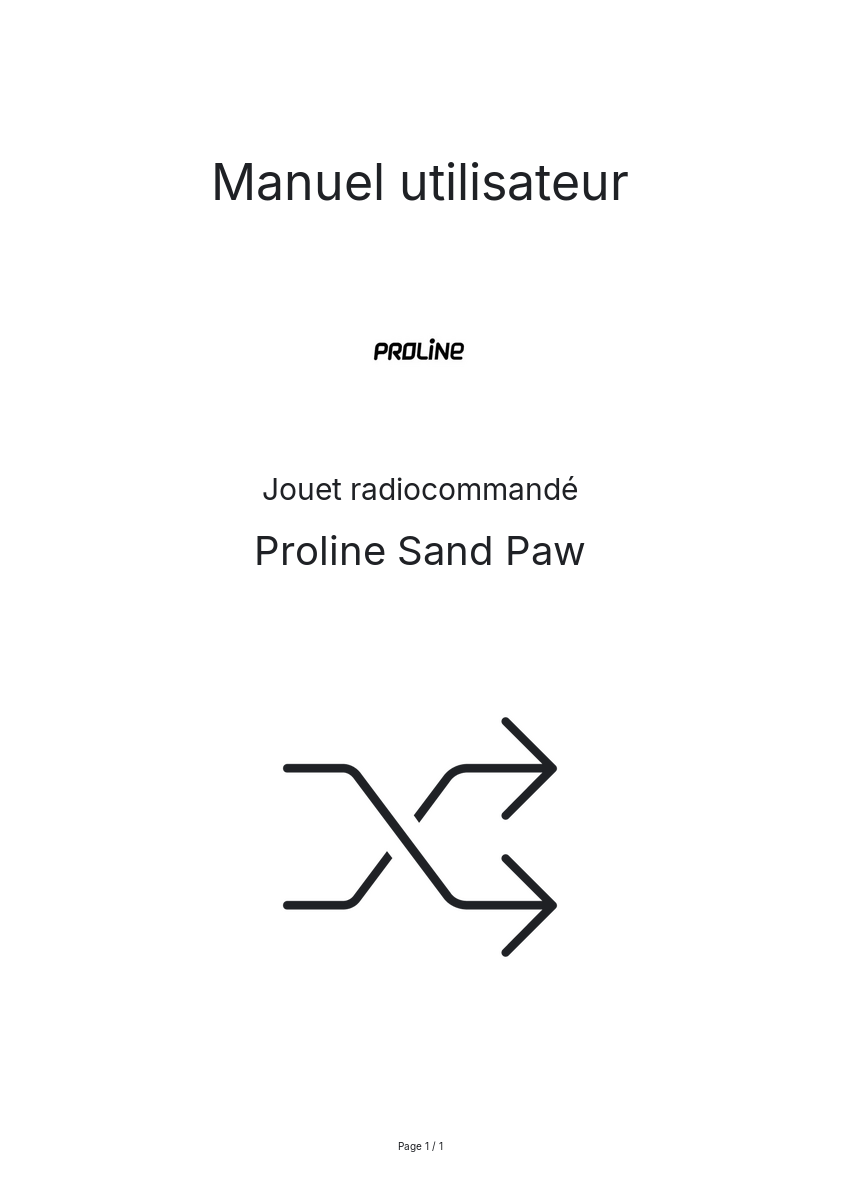 Page n°1 - Manuel utilisateur Proline Sand Paw