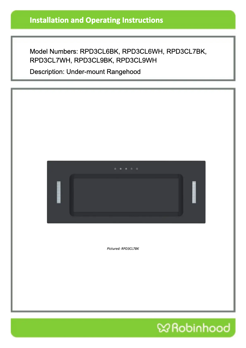 Image de la première page du manuel de l'appareil RPD 900