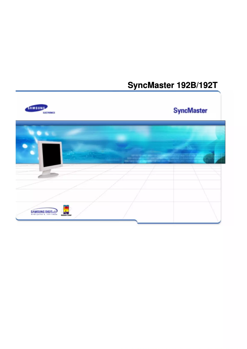 Page n°1 - Manuel utilisateur Samsung SyncMaster 192T