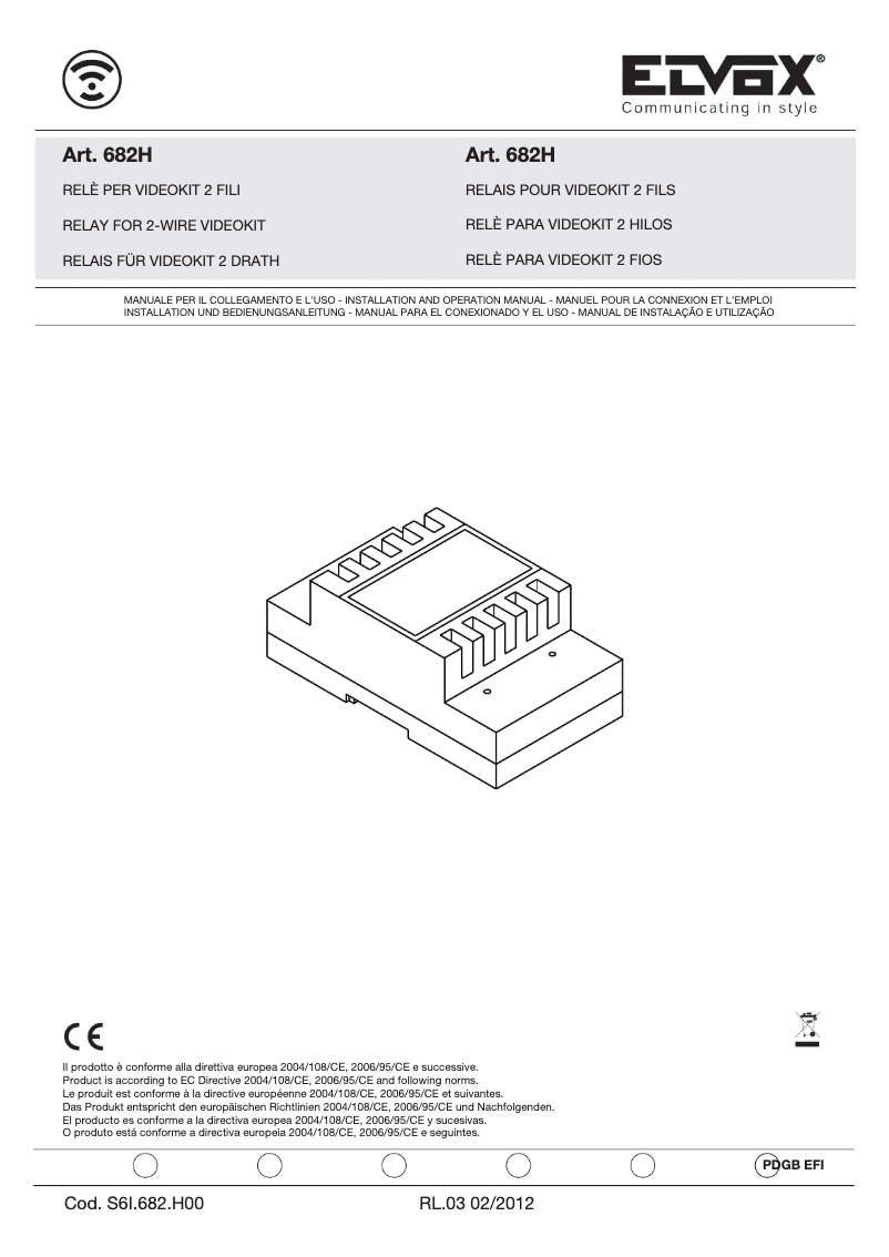 Imagen de la primera página del manual del dispositivo ELVOX 682H