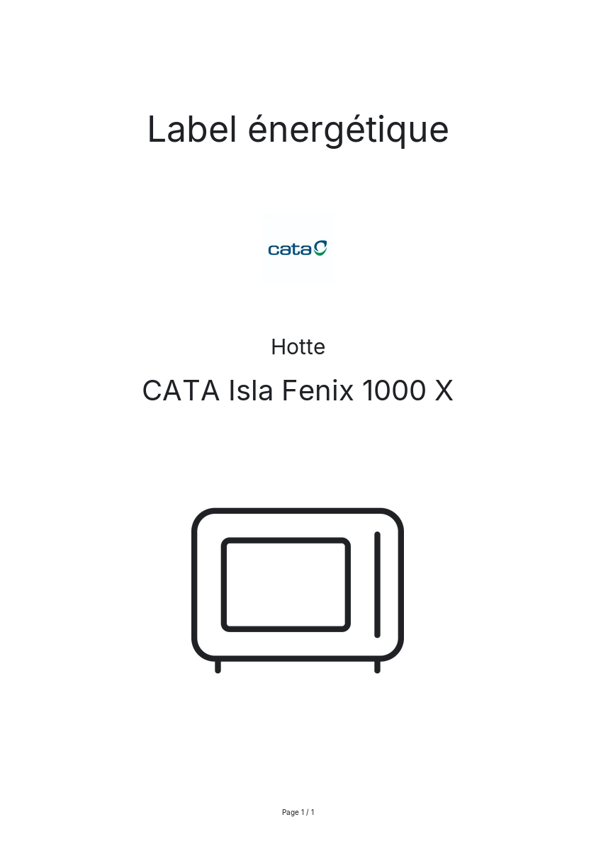 Image de la première page du manuel de l'appareil Isla Fenix 1000 X