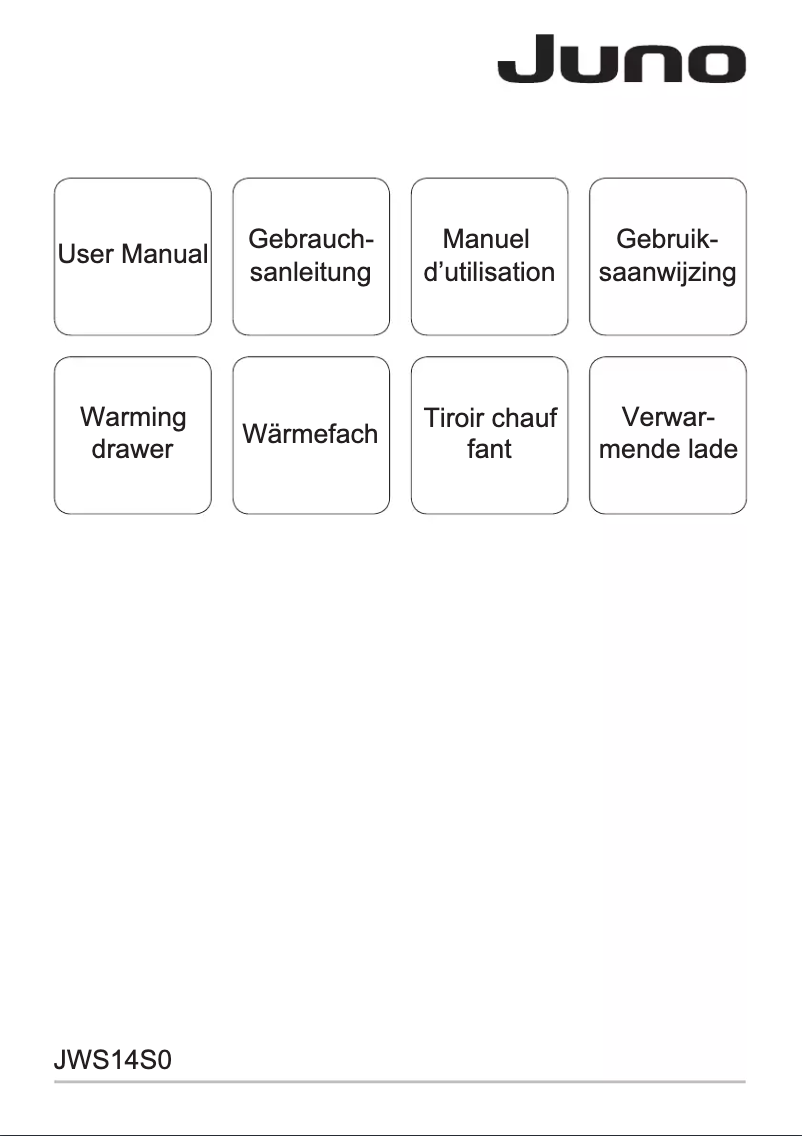 Page n°1 - Manuel utilisateur Juno JWS14S0